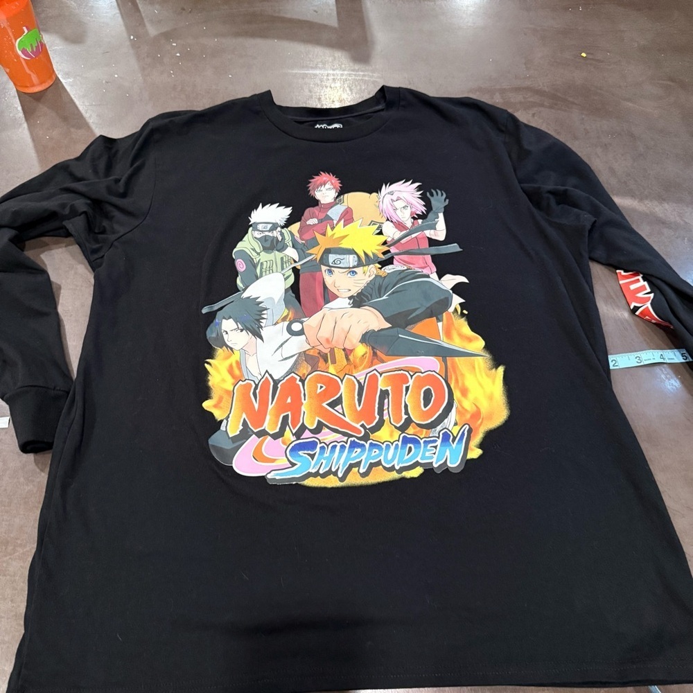 Naruto Shippuden Men's Black Long Sleeve Shirt